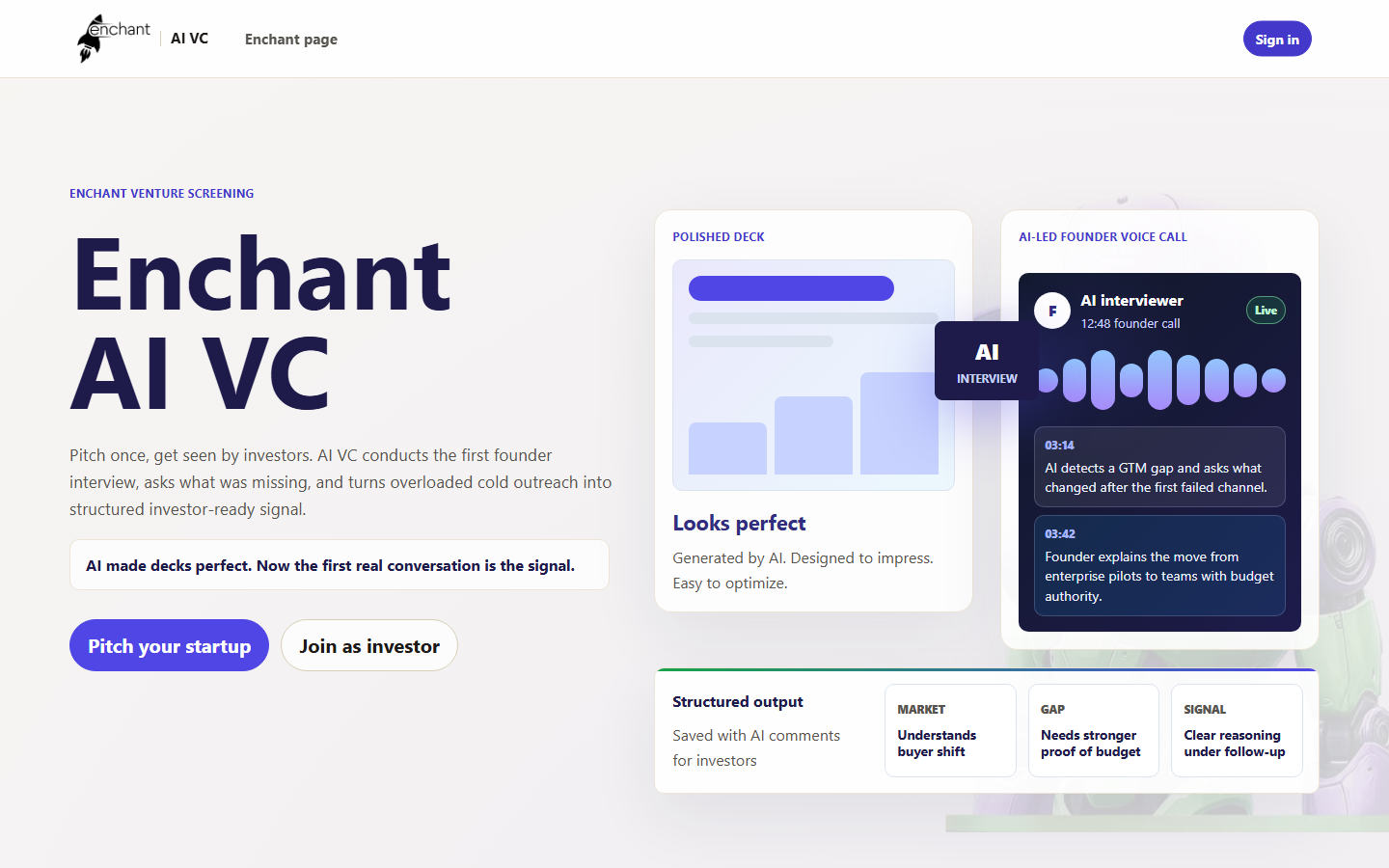 AI VC product preview