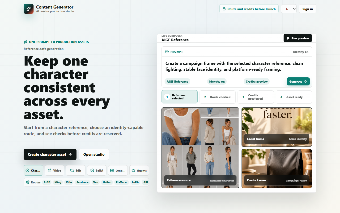 Content Generator product preview