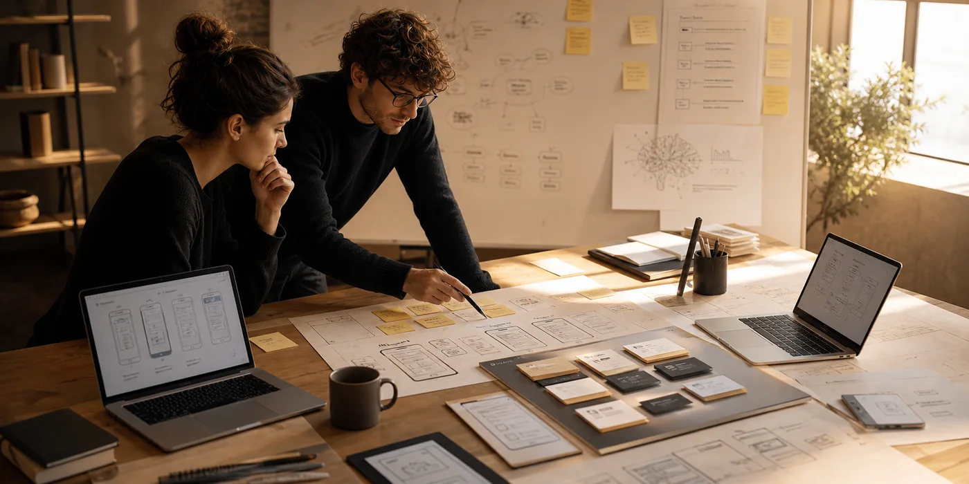 Founder and product team turning a startup idea into an MVP blueprint